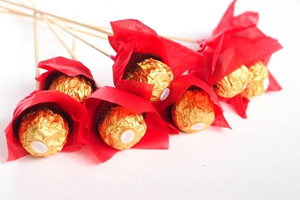 Mohnblumen aus Ferrero Rocher