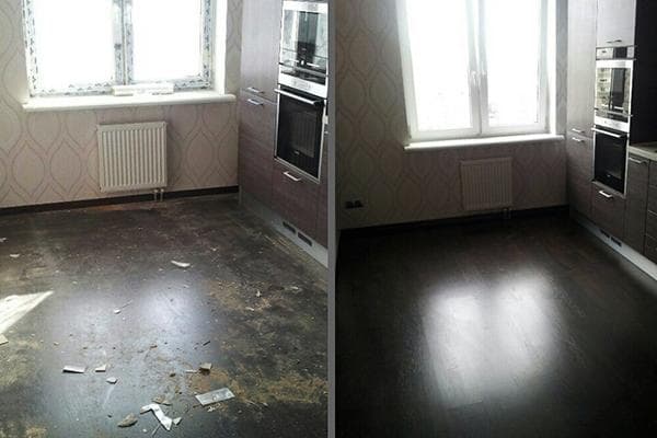 Wohnung vor und nach der Reinigung