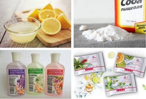 Zitrone, Natron, Tücher und Nagellackentferner