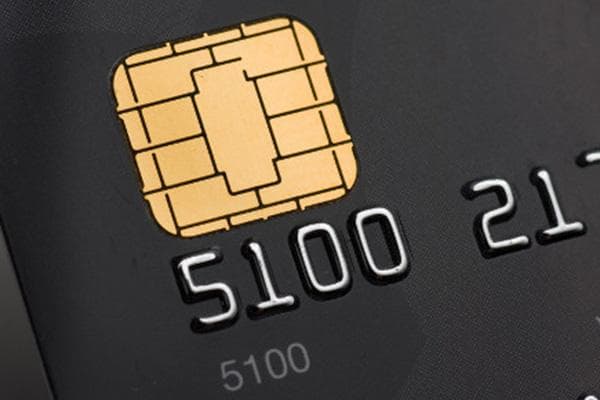 Chip auf der Bankkarte