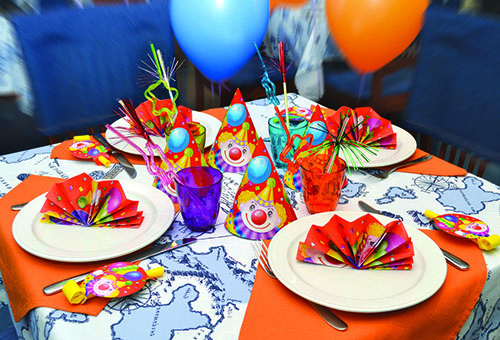 Servietten auf einer Kinderparty