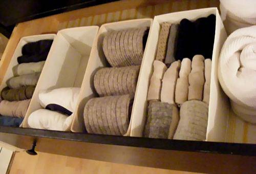 Aufbewahrung von Socken und Strümpfen