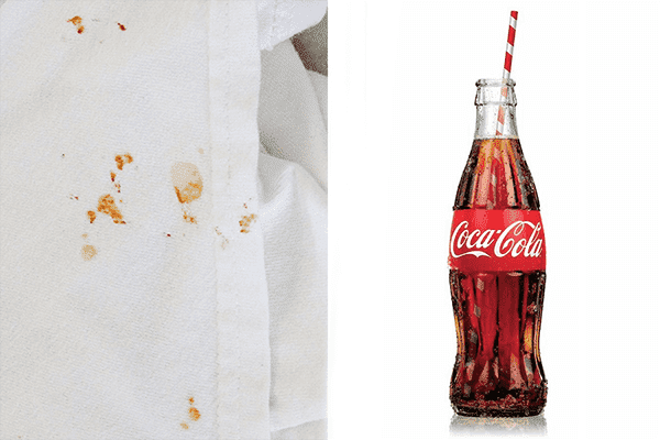 Cola-Flecken auf Kleidung