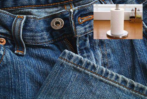 Jeans und Papiertuch