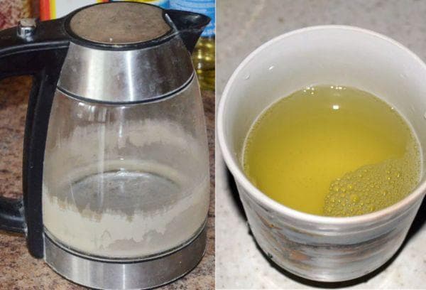 Wasserkocher mit Kalkablagerungen