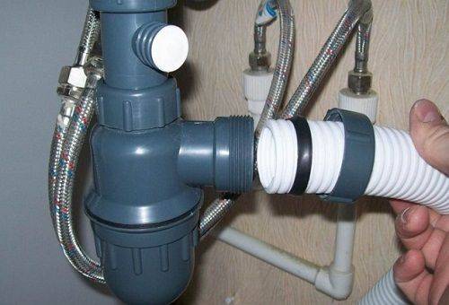 Siphon des Waschbeckens
