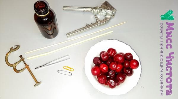 Werkzeuge zum Entkernen von Kirschen