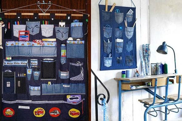 Hängeorganizer aus alten Jeans