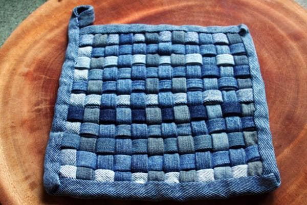 Untersetzer, hergestellt aus alten Jeans