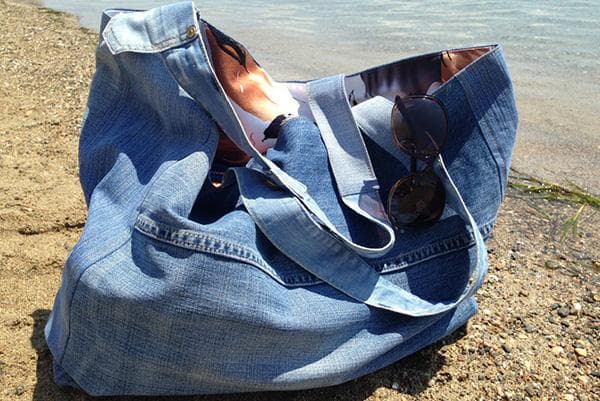 Strandtasche aus alten Jeans
