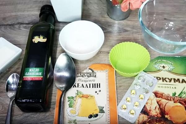 Zutaten für goldene Augenpads