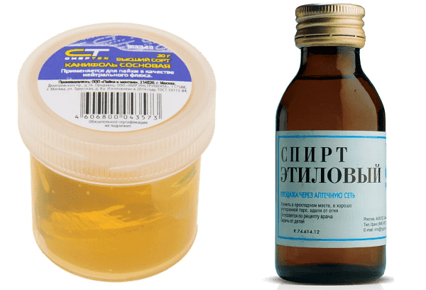 Flüssiges Flussmittel aus Kolophonium und Alkohol