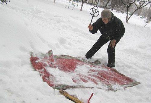 Teppichreinigung im Schnee