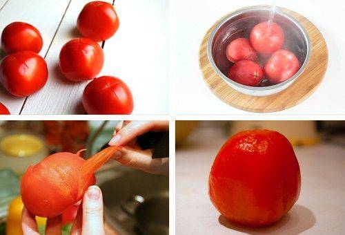 Der Schälvorgang bei Tomaten