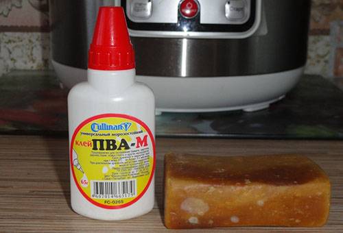 PVA-Kleber und Kernseife