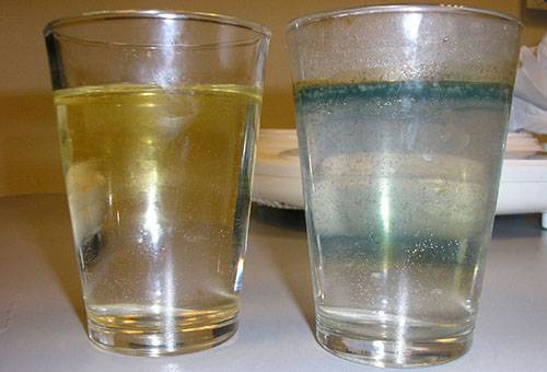 Wasser mit Eisenverunreinigung