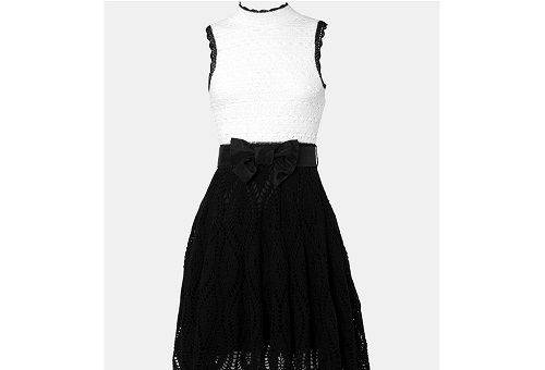schwarz-weißes Kleid
