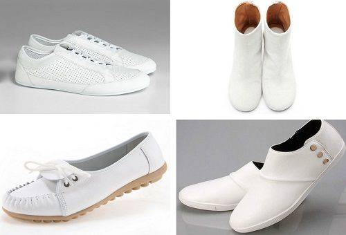 verschiedene weiße Schuhe