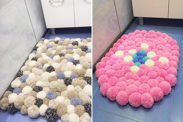 Pomponteppiche für das Badezimmer
