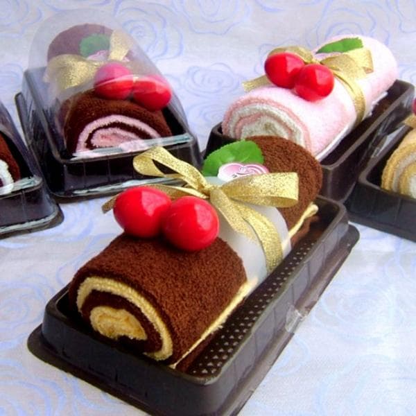 Geschenkrollen aus Handtüchern