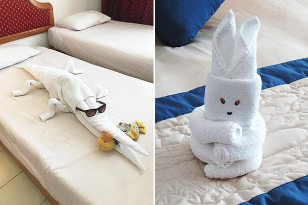 Handtuchfiguren in Hotels