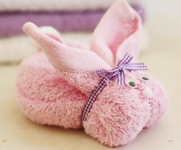 Hase aus einem Handtuch