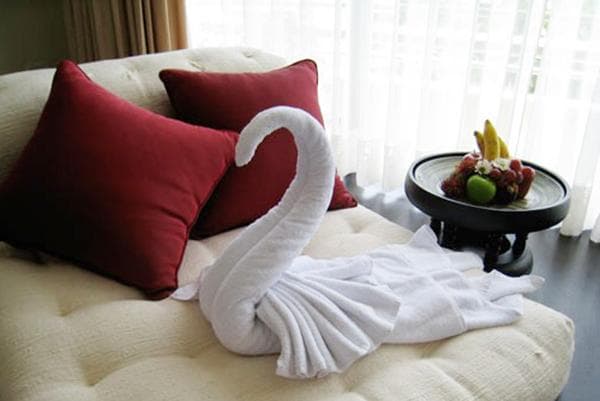 Schwan aus Handtüchern
