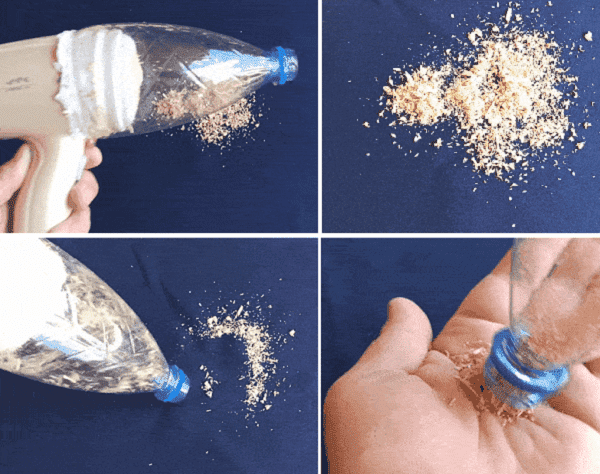 Staubsauger aus Fön und Plastikflasche