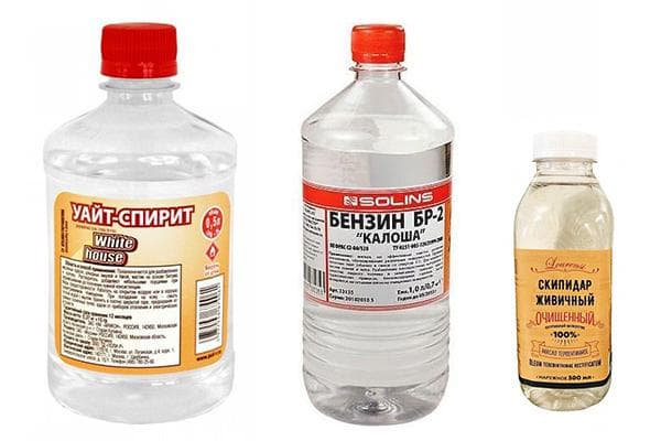 Waschbenzin, Benzin, Terpentin