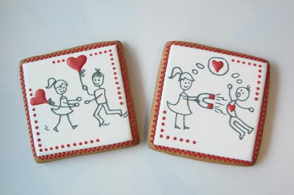 Eckige Lebkuchen zum 14. Februar