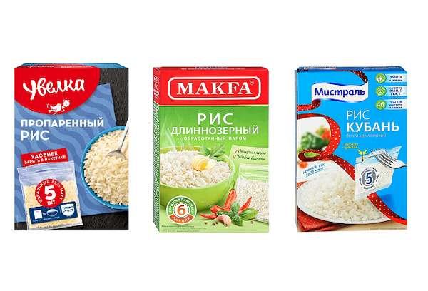 Beutelreis mehrerer russischer Marken