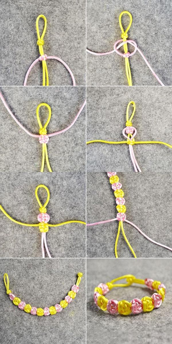 Armband „Röschen“ aus Fäden