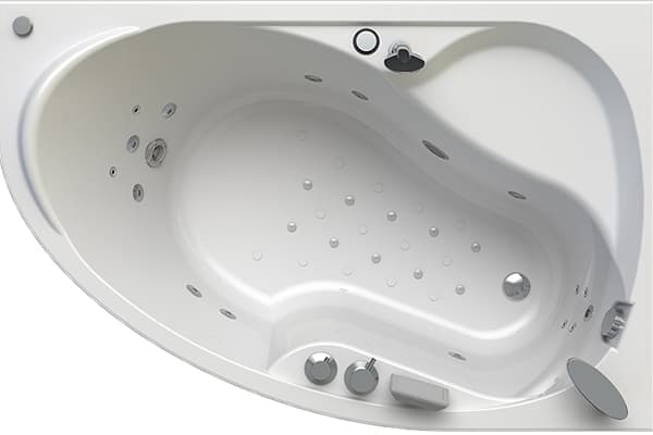 Eckbadewanne mit Whirlpool