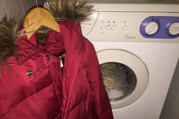 Daunenjacke nach dem Waschen