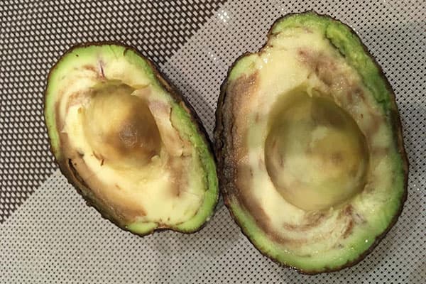 Verdorbene Avocadofrucht