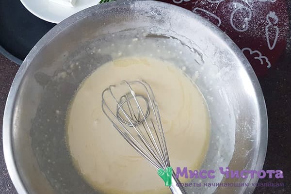 Flüssiger Teig mit Kefir