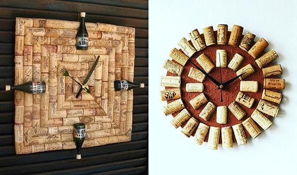 Wanduhr aus Weinkorken