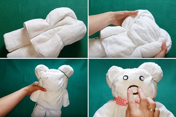 Bärchenfigur aus dem Handtuch formen