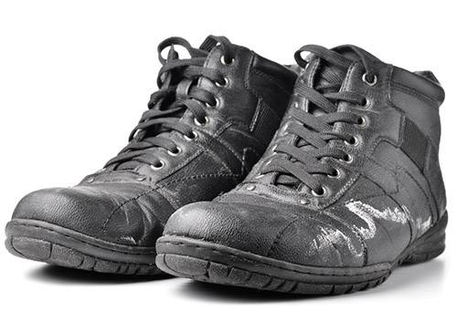Salzränder auf Schuhen