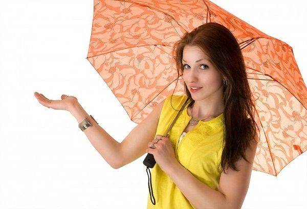 Frau mit Regenschirm