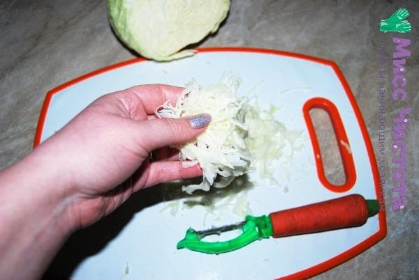 Ergebnis des Schneidens mit dem Julienne-Schäler