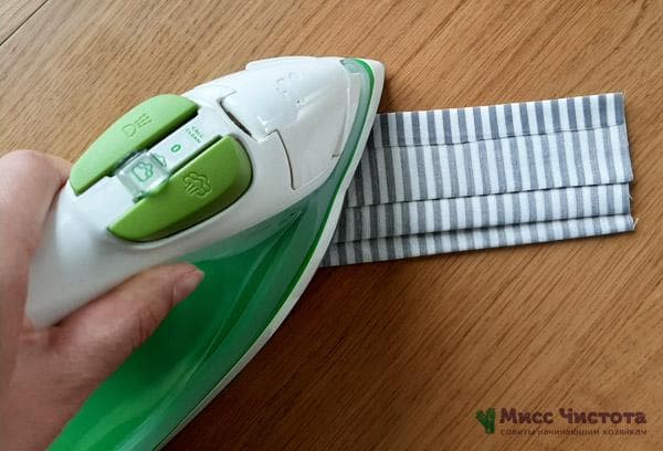 plier le tissu en zigzag