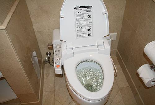 Wasser in der Toilettenschüssel