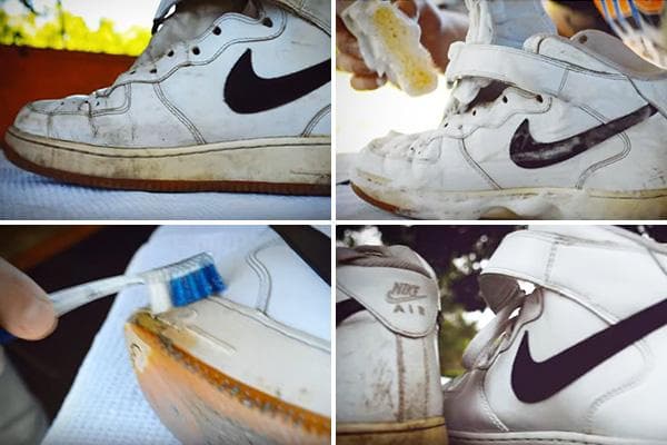 Schritte zur Reinigung weißer Lederturnschuhe