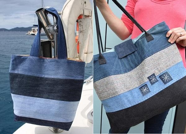 Strandtasche aus alten Jeans