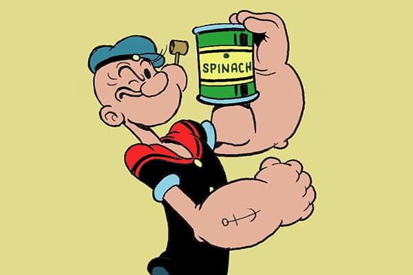 Matrose Popeye mit Spinat