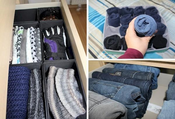 Sortieren der Kleidung nach Jahreszeiten
