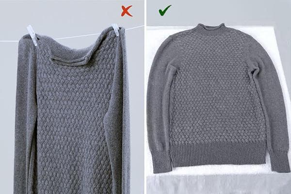 Regeln zum Trocknen eines Wollpullovers nach dem Waschen
