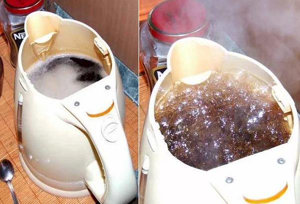 Plastikgeruch aus dem neuen Wasserkocher mit Limonade entfernen