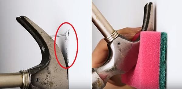 Schutz der Oberfläche beim Entfernen eines Nagels aus der Wand
